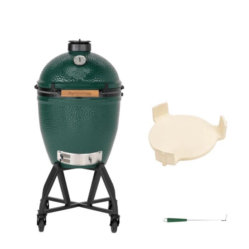 Gril LARGE Big Green Egg v integgrovaném pojízdném stojanu